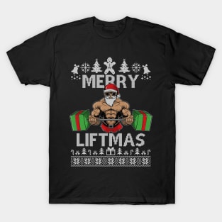 Merry Liftmas Christmas Xmas Fitmas Fitness Santa Holiday 5 T-Shirt